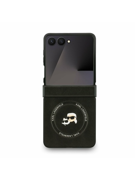 Karl Lagerfeld Karl Lagerfeld PU Karl and Choupette Heads Magnetic Задна корица за Samsung Galaxy Z Flip 7 Black