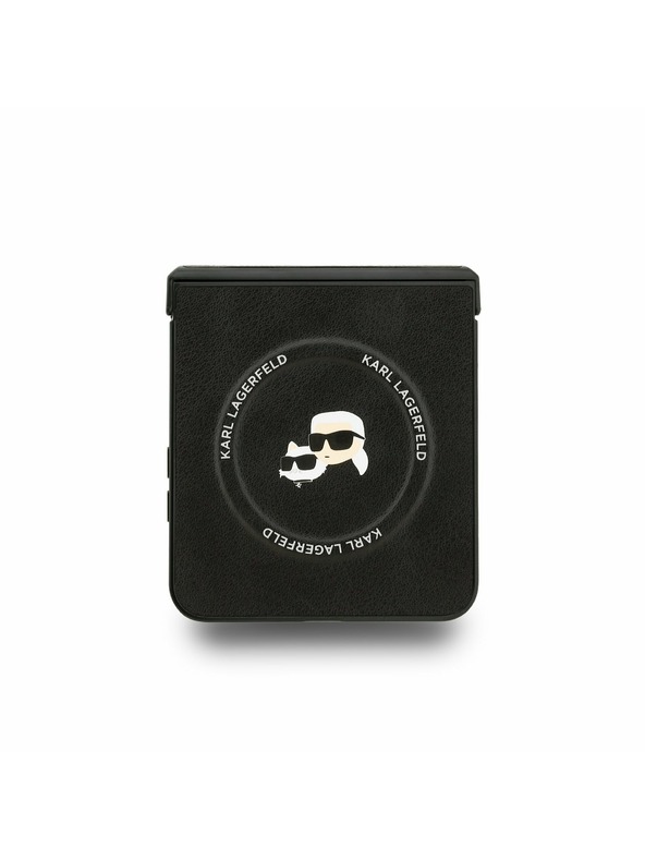 Karl Lagerfeld Karl Lagerfeld PU Karl and Choupette Heads Magnetic Задна корица за Samsung Galaxy Z Flip 7 Black