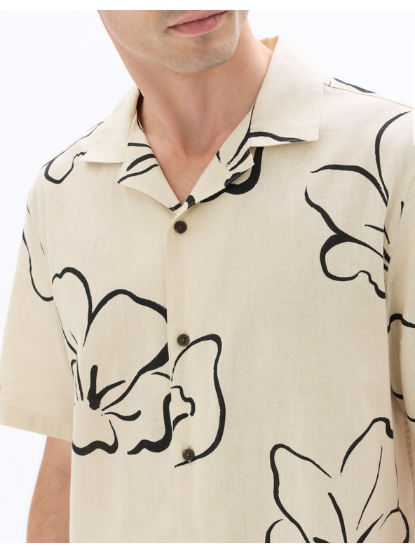 Celio Ленена риза Naflori с кърат ръкав