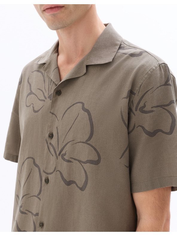 Celio Ленена риза Naflori с кърат ръкав