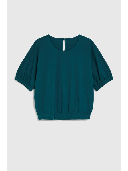 Moodo Блузка със събрани ръкави зелена Moodo