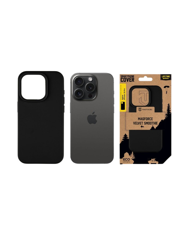 Tactical Tactical MagForce Velvet Smoothie Защитен калъф за Apple iPhone 15 Pro Asphalt