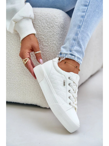 BIG STAR SHOES Дамски кецове на платформа затоплени Big Star – бели