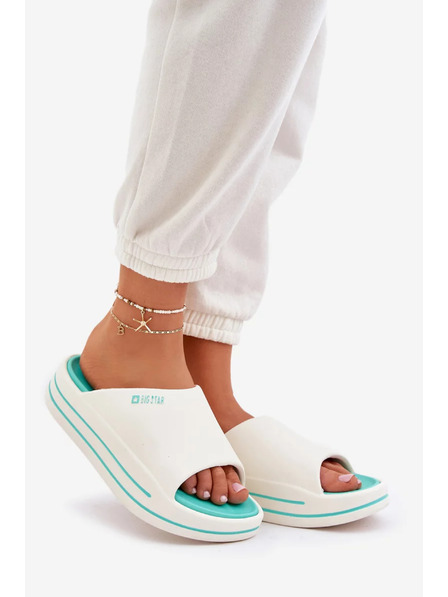 BIG STAR SHOES Дамски пантофи на платформа Big Star – бяло/мента