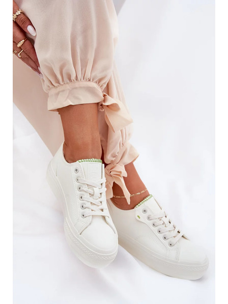 BIG STAR SHOES Дамски кецове на платформа от ECO кожа Big Star – бели