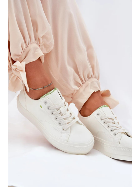 BIG STAR SHOES Дамски кецове на платформа от ECO кожа Big Star – бели