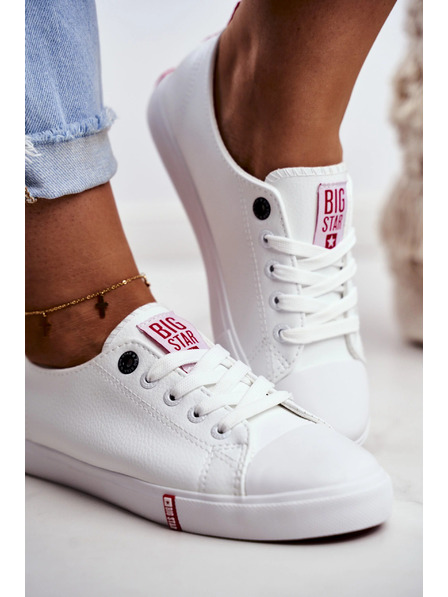 BIG STAR SHOES Дамски класически кецове Big Star - бяло/червени