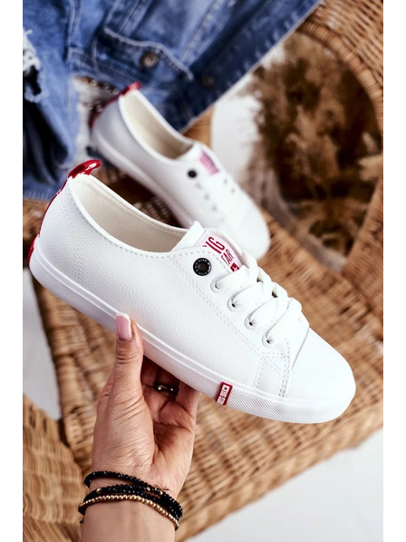BIG STAR SHOES Дамски класически кецове Big Star - бяло/червени