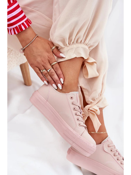 BIG STAR SHOES Дамски кецове на платформа от ECO кожа Big Star – розови