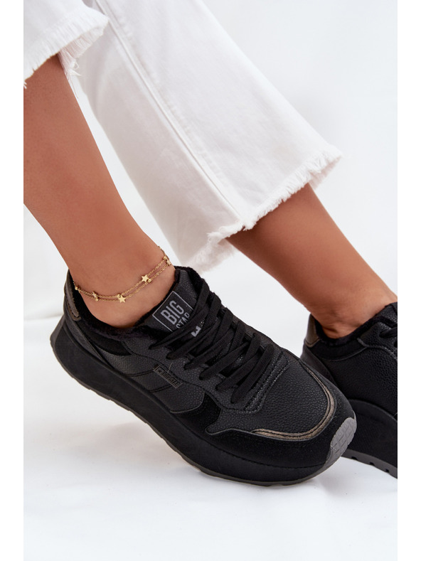 BIG STAR SHOES Дамски затоплени кецове на платформа Big Star HI-POLY SYSTEM – черни