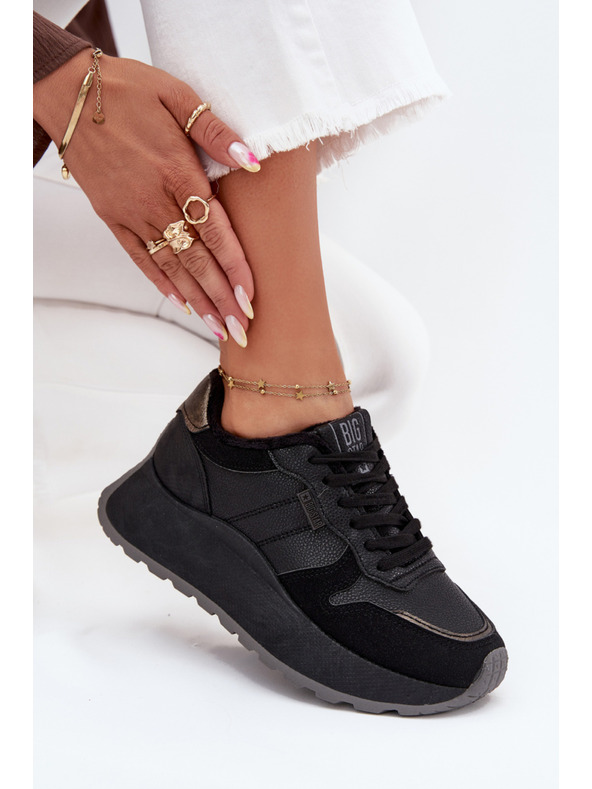 BIG STAR SHOES Дамски затоплени кецове на платформа Big Star HI-POLY SYSTEM – черни