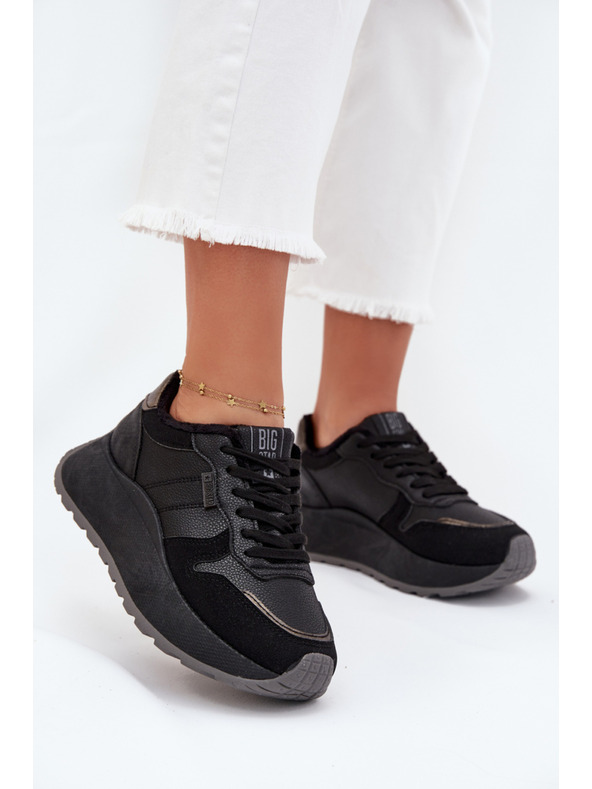 BIG STAR SHOES Дамски затоплени кецове на платформа Big Star HI-POLY SYSTEM – черни