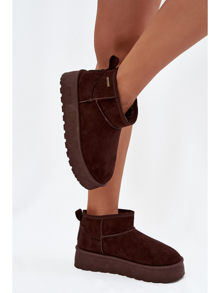BIG STAR SHOES Дамски нискі снежни обувки на платформа Big Star – шоколадни