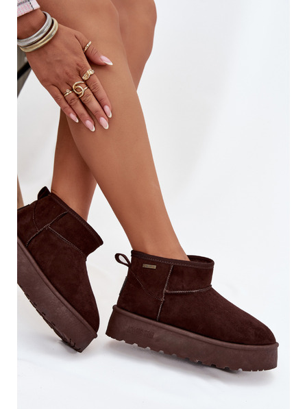 BIG STAR SHOES Дамски нискі снежни обувки на платформа Big Star – шоколадни