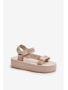 BIG STAR SHOES Дамски сандали на платформа Big Star - бежови