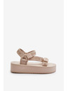 BIG STAR SHOES Дамски сандали на платформа Big Star - бежови