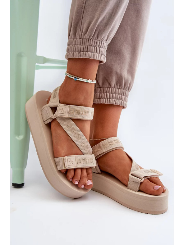 BIG STAR SHOES Дамски сандали на платформа Big Star - бежови