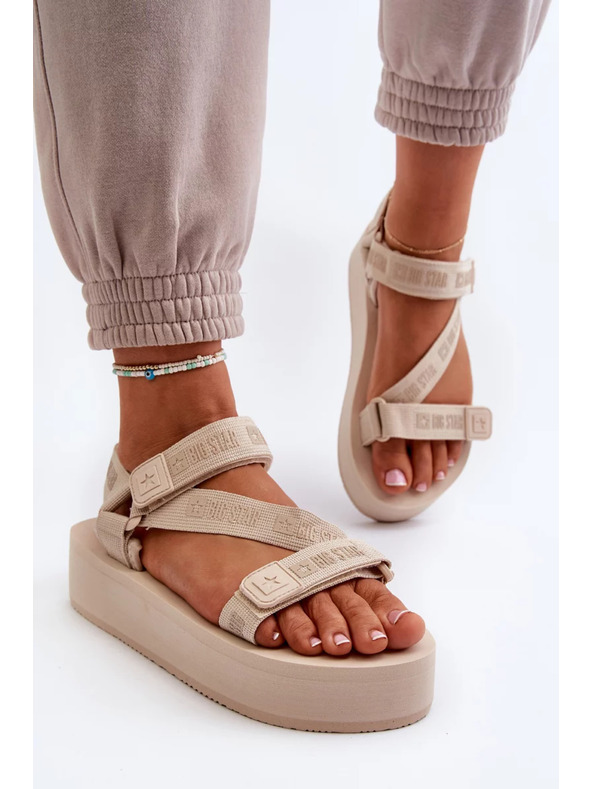 BIG STAR SHOES Дамски сандали на платформа Big Star - бежови