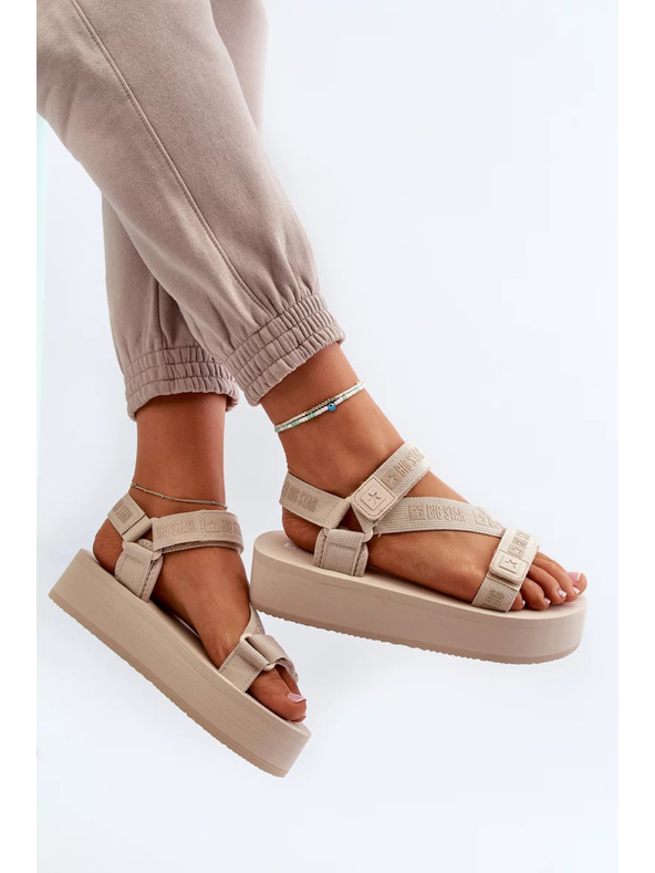 BIG STAR SHOES Дамски сандали на платформа Big Star - бежови