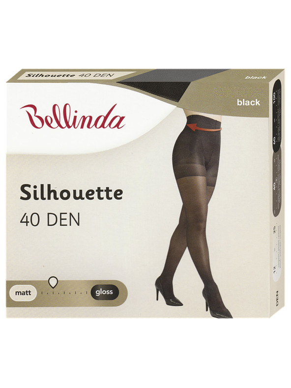 Bellinda SILHOUETTE 40 DEN - Моделиращи чорапогащи без подсилен седалище - черно