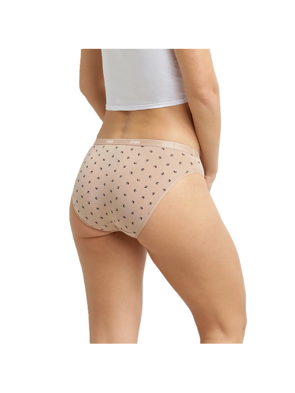 DIM DIM LES POCKETS COTTON SLIP 3x - Дамски памучни бикини 3 бр. - бял - светлокафяв - черен