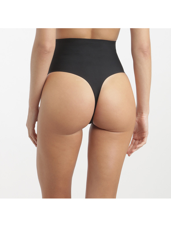 DIM DIM INVISIBLE MID WAIST THONG - Дамски стринг с по-висок пасък - черен