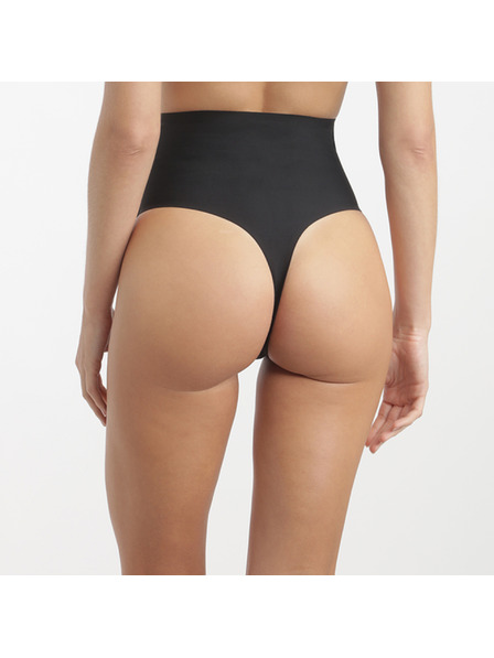 DIM DIM INVISIBLE MID WAIST THONG - Дамски стринг с по-висок пасък - черен