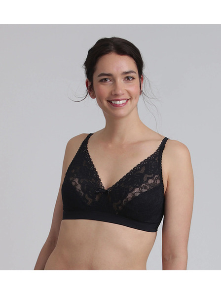 Playtex PLAYTEX RCS WIREFREE BRA - Дамски неукрепен дантелен сутиен - черен