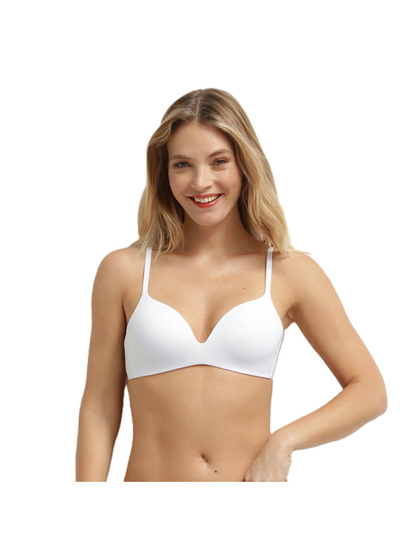 DIM DIM INVISIBLE WIRELESS PADDED BRA - Дамски сутиен без костец - бял