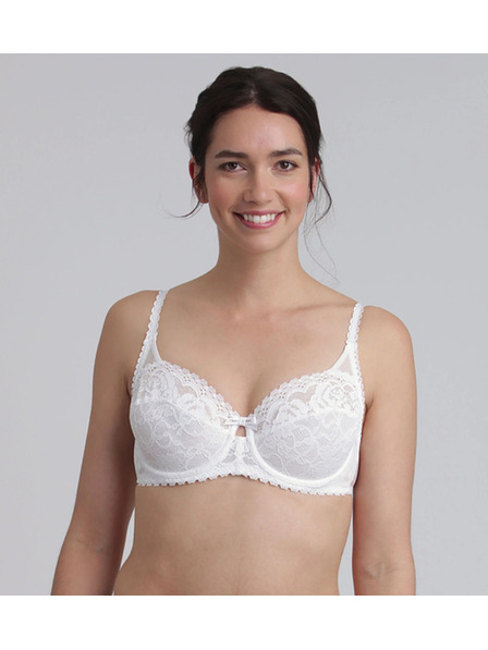 Playtex PLAYTEX RCS UNDERWIRE BALCONETTE BRA - Дамски дантелен сутиен с костец - бял