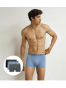 DIM DIM GOTS COTTON STRETCH BOXER 3x - Мъжки боксерки от биологичен памук 3 бр. - сиво - синьо - черно