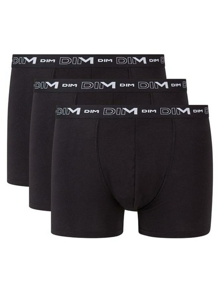 DIM DIM COTTON STRETCH BOXER 3x - Мъжки боксерки 3 бр. - черно