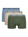 DIM DIM GOTS COTTON STRETCH BOXER 3x - Мъжки боксерки от биологичен памук 3 бр. - зелено - светлокафяво - светлосиньо