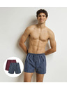 DIM DIM COTTON STRETCH LOOSE BOXER 2x - Мъжки свободни боксерки 2 бр. - тъмнокрасно - тъмносиньо