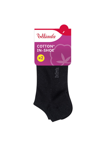 Bellinda COTTON IN-SHOE SOCKS 2x - Дамски къси чорапи 2 чифта - черни