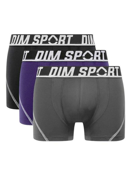 DIM DIM SPORT MICROFIBRE BOXER 3x - Мъжки спортни боксерки 3 броя - сив - син - черен