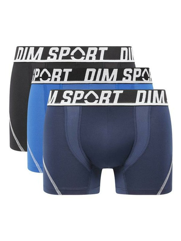 DIM DIM SPORT MICROFIBRE BOXER 3x - Мъжки спортни боксерки 3 броя - черен - син