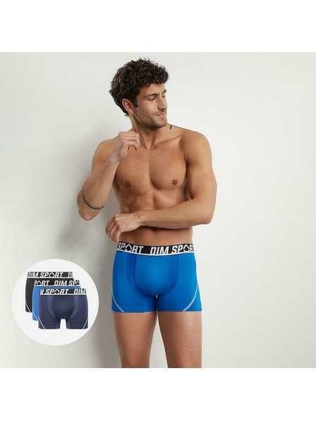 DIM DIM SPORT MICROFIBRE BOXER 3x - Мъжки спортни боксерки 3 броя - черен - син