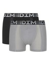 DIM DIM COTTON 3D FLEX AIR BOXER 2x - Мъжки боксерки 2 броя - сив - черен