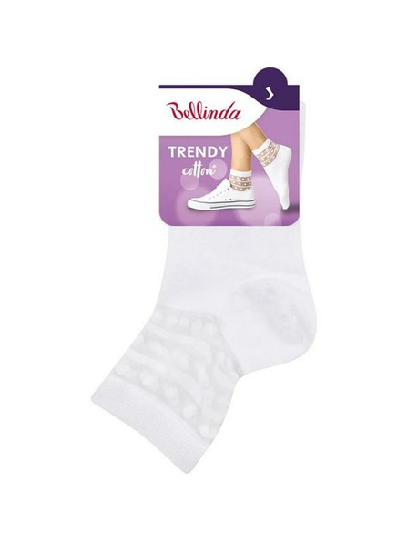 Bellinda Бели дамски чорапи с декоративен детайл Bellinda TRENDY COTTON SOCKS