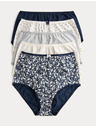 Marks & Spencer Бикини с висока талия и щампа от памук Lycra™, 5 бр. Marks & Spencer сив
