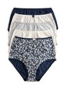 Marks & Spencer Бикини с висока талия и щампа от памук Lycra™, 5 бр. Marks & Spencer сив