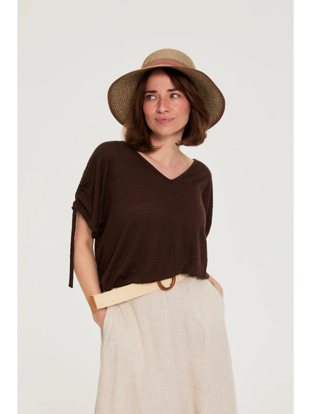 Moodo Сламена шапка кафява Moodo