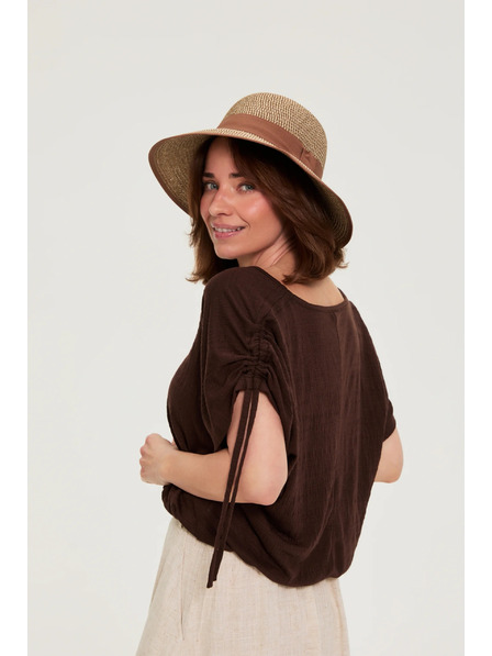 Moodo Сламена шапка кафява Moodo