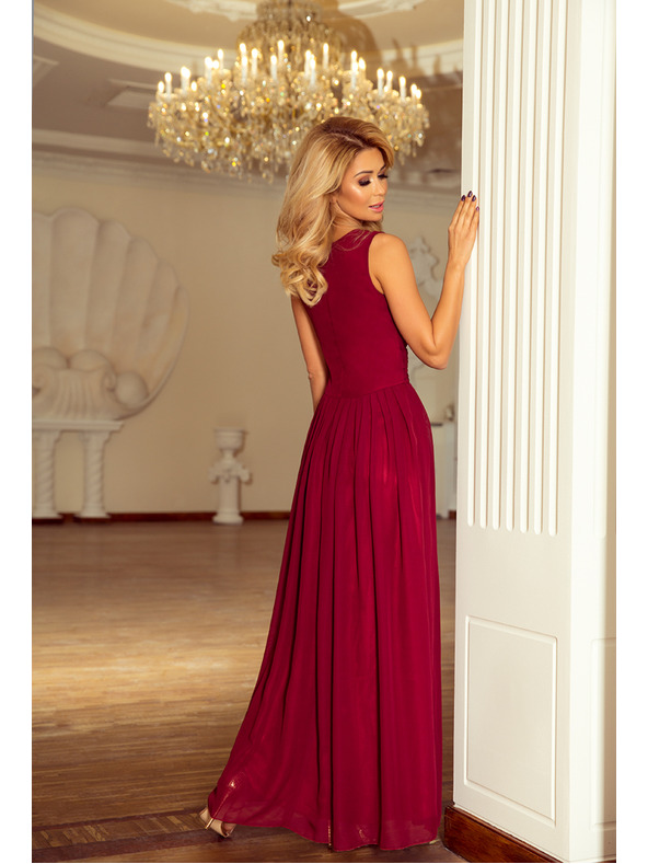 numoco MAXI шифонена рокля - бордо