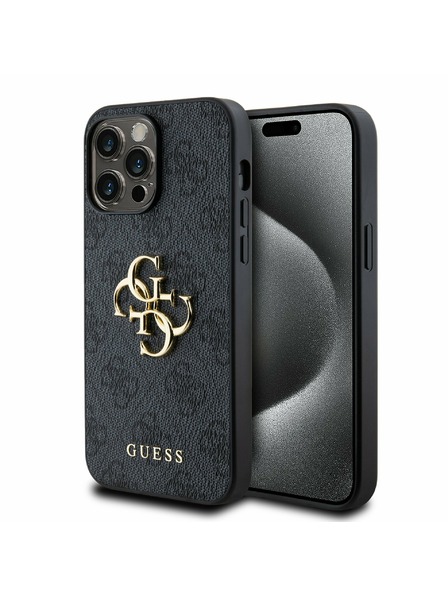 Guess Guess PU 4G Metal Logo Задна Обвивка за iPhone 14 Pro Max Grey