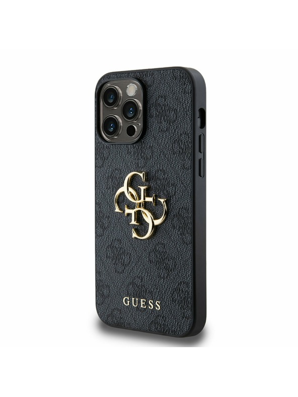 Guess Guess PU 4G Metal Logo Задна Обвивка за iPhone 14 Pro Max Grey