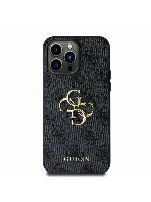 Guess Guess PU 4G Metal Logo Задна Обвивка за iPhone 14 Pro Max Grey