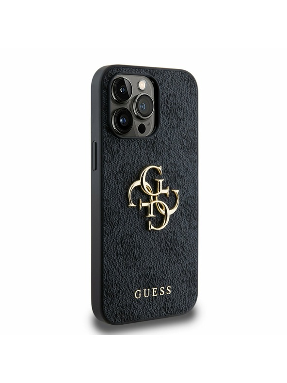 Guess Guess PU 4G Metal Logo Задна Обвивка за iPhone 14 Pro Max Grey