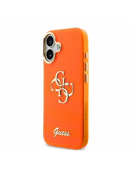 Guess Guess IML 4G Script Metal Logo Задна Обвивка за iPhone 17 Orange
